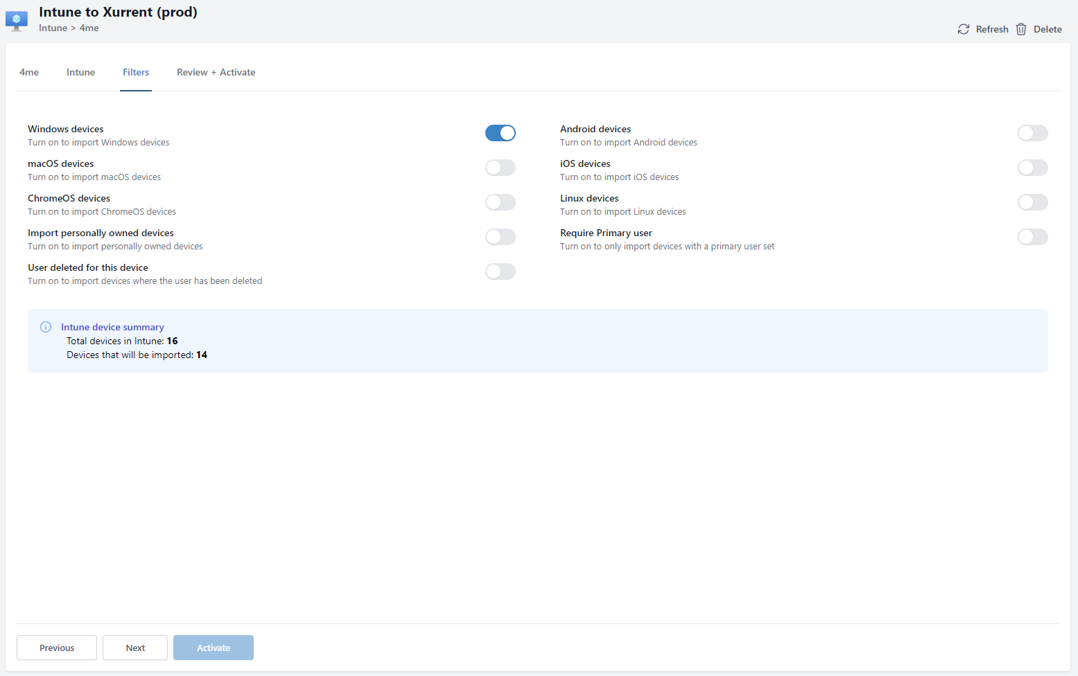 Device filters
